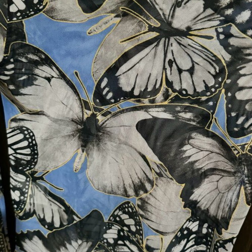 Milkwhite mesh top like new with butterfly print