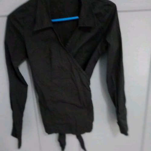 Black wrap shirt Benissimo like new with tie waist