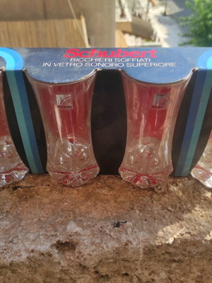 1980 Luigi Bormioli Light & Music Schubert III Σετ 4 Κρυστάλλινα ποτήρια aperitif 175ml new πακέτο