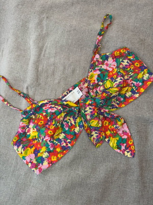 Floral crop top tied front, new, ASOS, multicolor, size S
