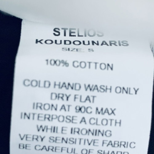 Stelios Koudounaris striped cotton dress new, size S, white and gray