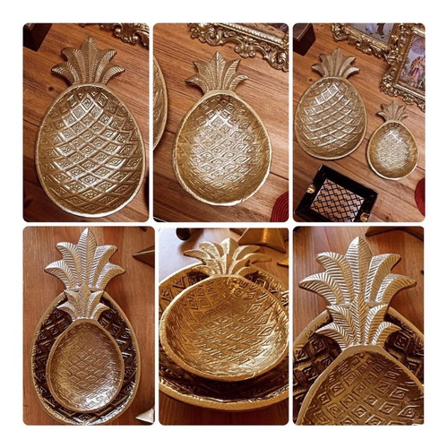 Table platters in pineapple shape, new, large and small