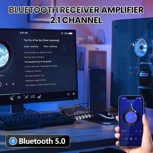 ZK-HT21 Bluetooth 2.1 Channel Audio Amplifier Module 160W×2 + 220W Subwoofer