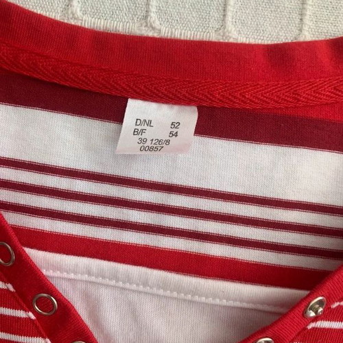 Striped top 4XL used, red and white