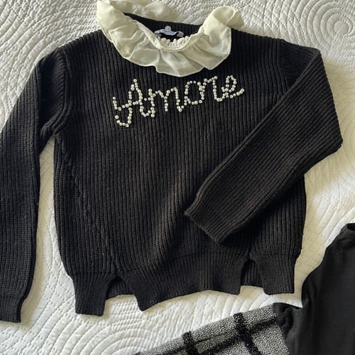 Mayoral knitted sweater and dress set size 5 like new, black