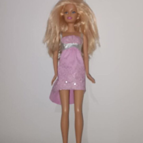 Barbie with 1998 head and 1999 body, used, with Fashion Fever dress