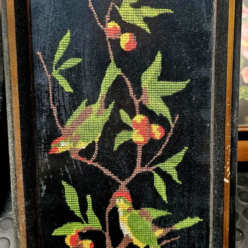 Embroidered handmade artwork used in frame 50x20