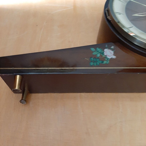 Hermle Vintage Mantel Clock Wooden, Like New, 1950s West Germany