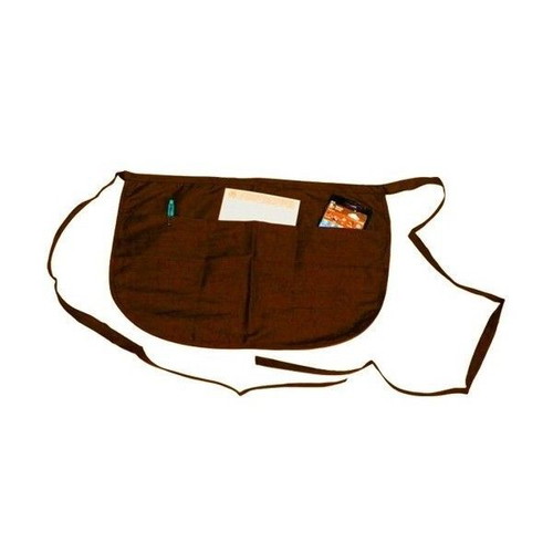 Serve 00400 Brown Short Waiter Apron new, 2 Pockets + Pen Holder