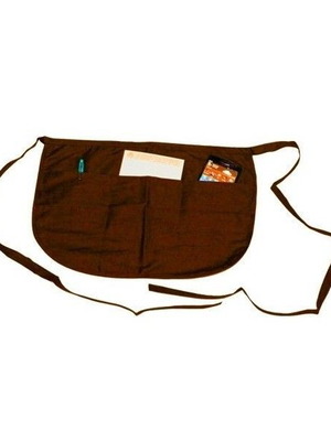 Serve 00400 Brown Short Waiter Apron new, 2 Pockets + Pen Holder