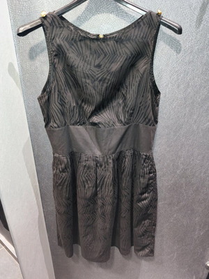Black sleeveless Emilio Corali dress like new with jacquard design and gold details
