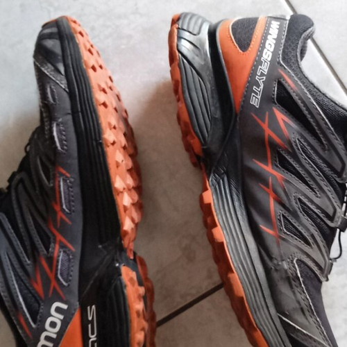 Solomon athletic shoes used, size 41, black and orange