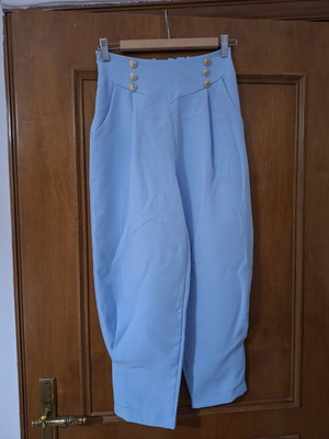 Women's Pants One Size New Blue with Side Zipper