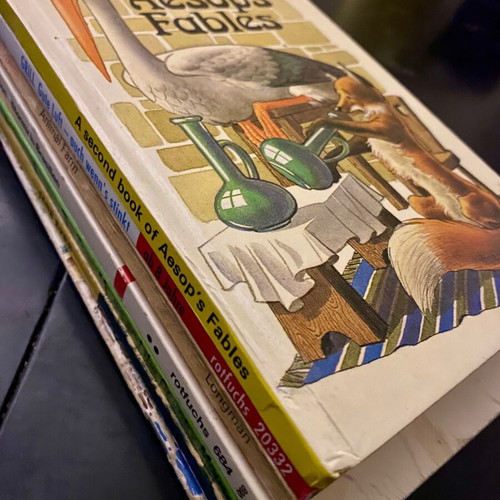 Pack of 7 educational and children's books used, English and German
