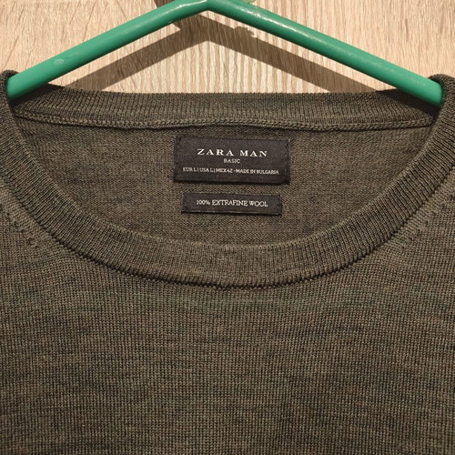 Zara men's wool sweater khaki used, size L