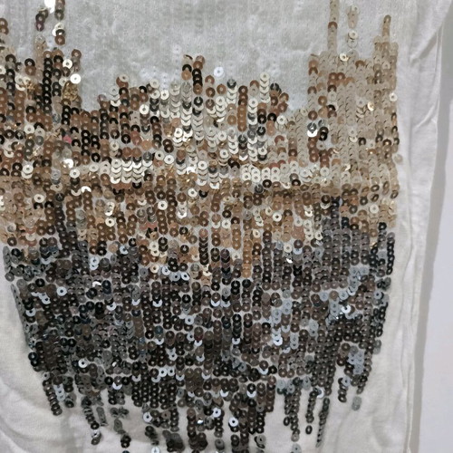 White Tally Weijl sleeveless top like new with tricolor sequins size XS