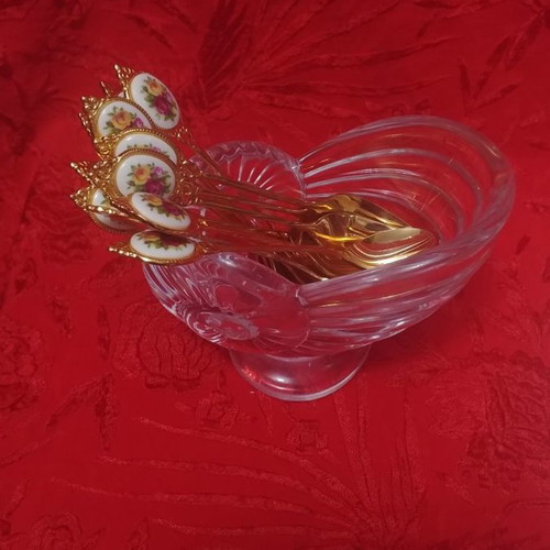 Art Nouveau Vannes le Chatel Nautilus Shell Crystal Candy Dish