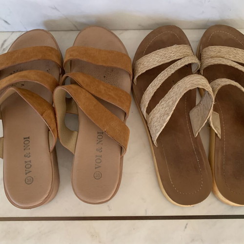 Set of two women's shoes size 38 – VOI&NOI and beige straw sandals