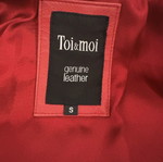 Toi & Moi Vintage Leather Trench Coat used, red, size S