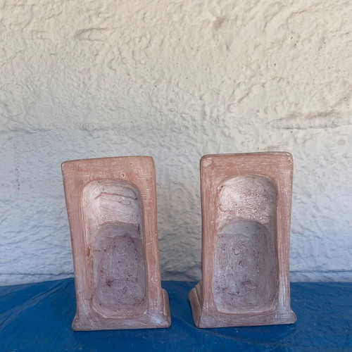 Ceramic bookends pair used with oak branch decoration