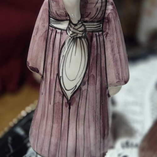 Set of 2 clay figurines with traditional Greek mothers, about 18cm