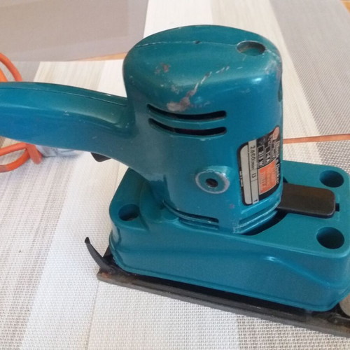 Black & Decker D400 vintage drill with orbital sander attachment, 1980s