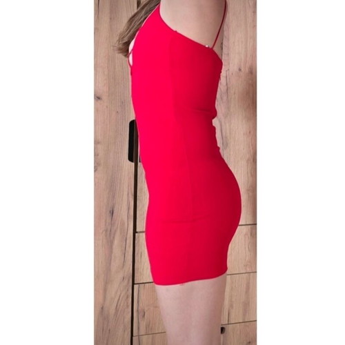 Red mini dress