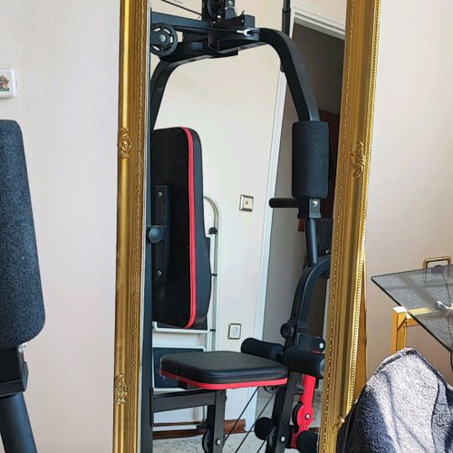Full-Length Vintage Gold Mirror with Stand Like New