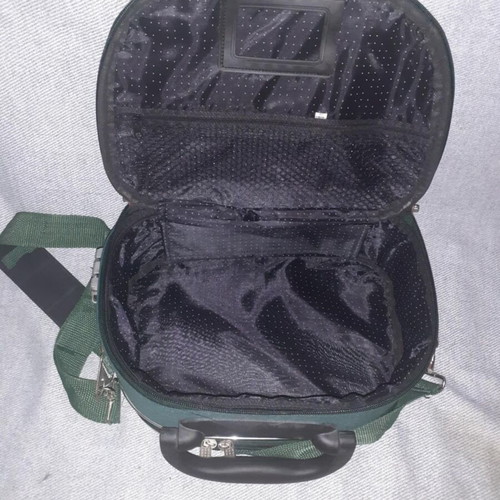 Small travel suitcase new, green, 30x20 cm