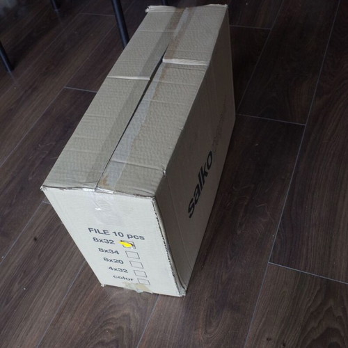 Salco yellow plastic 8x32 binders new, pack of 47 boxes