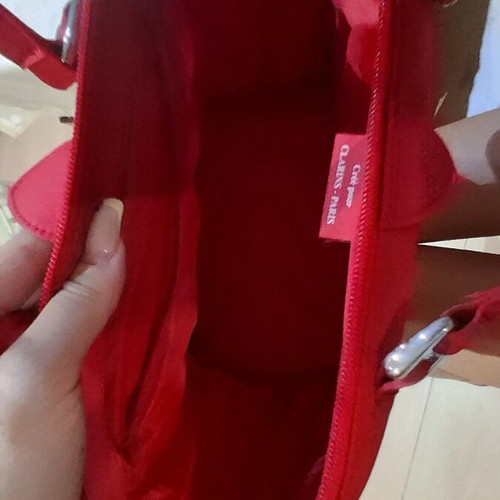 Clarins shoulder bag red like new