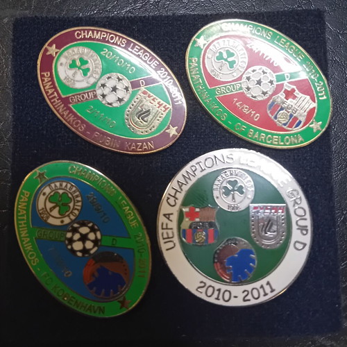Panathinaikos 2010-2011 UEFA Champions League collectible pin set of 4