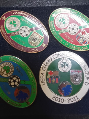 Panathinaikos 2010-2011 UEFA Champions League collectible pin set of 4