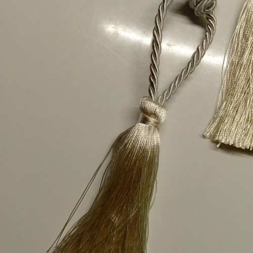 Curtain cords set decorative with tassel new, cream light earth tones
