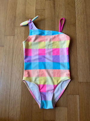 Angels Girl Pastel One-Shoulder Swimsuit new, size 7-8 years