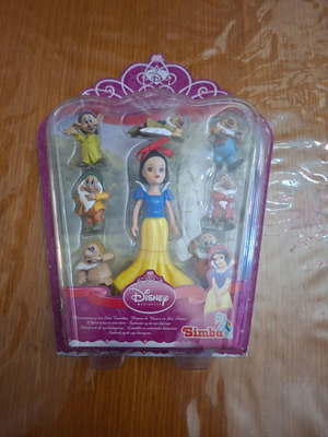Винтидж комплект мини фигури Disney Princess Снежанка и седемте джуджета Simba Toys нов