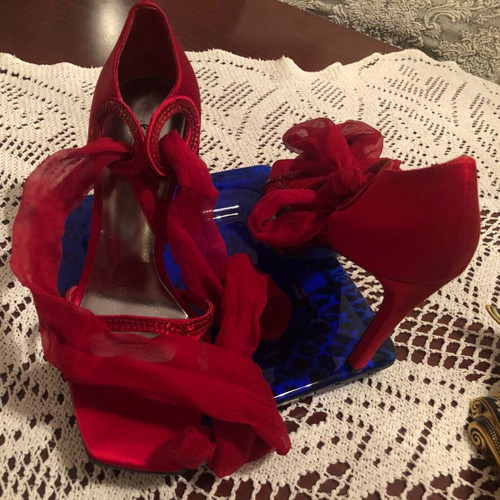 J Lo sandals new red, size 37