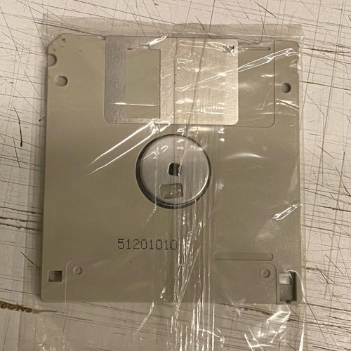 3.5-inch vintage floppy disk used from Personal Computer World magazine