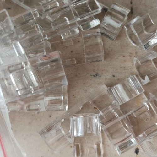 Transparent plastic cable clamps pack of 100 with adhesive, new
