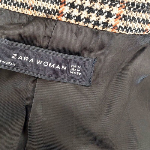 Zara checked jacket size M like new, beige and brown