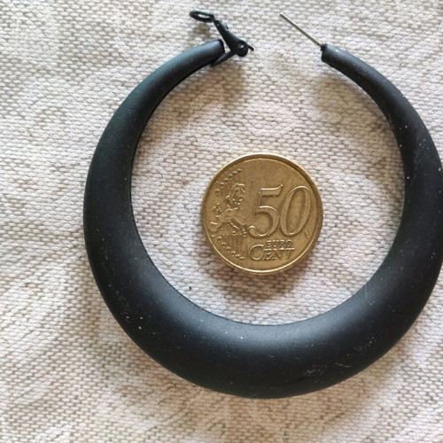 Hoop earrings new black matte
