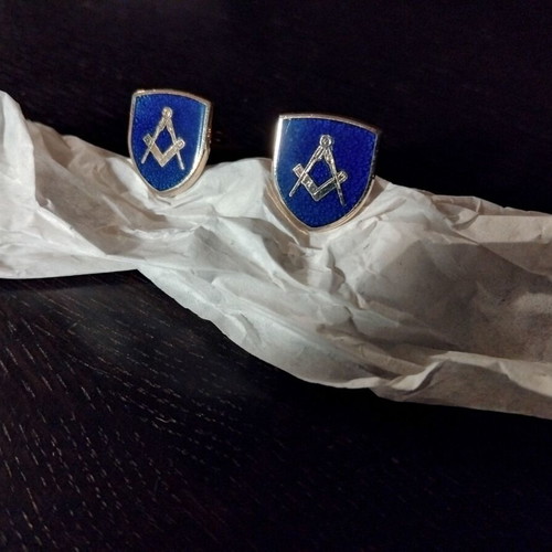 Cufflinks with Masonic symbol, square and compass