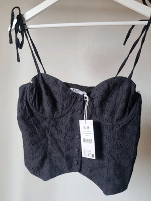 NAKD κορσέ τοπ καινούργιο, βαμβακερό, μέγεθος 38, μαύρο