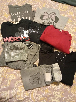 Girls' clothes pack 3 years used, H&M, black and red