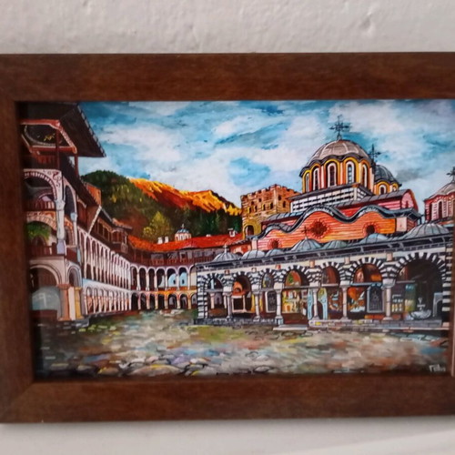Painting new with image of Rila Monastery