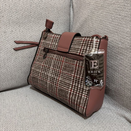 Erick Style Women's Shoulder Bag New, Checked Tweed Design