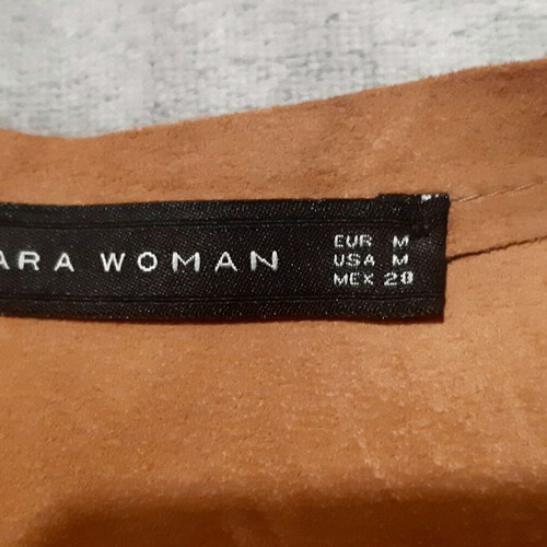 Zara Dress Medium/Large genuine leather brown, brand new