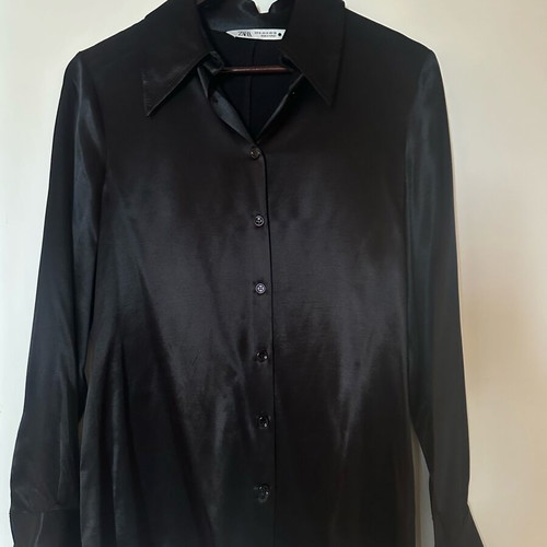 Zara Satin Black Blouse new, elegant luxury style