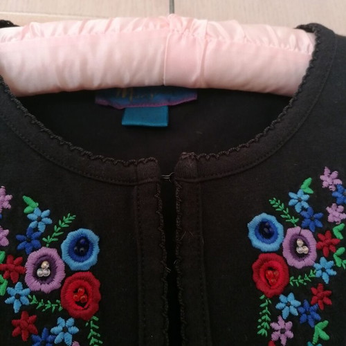 Monsoon top blouse jacket new, black, S/M with embroidered details