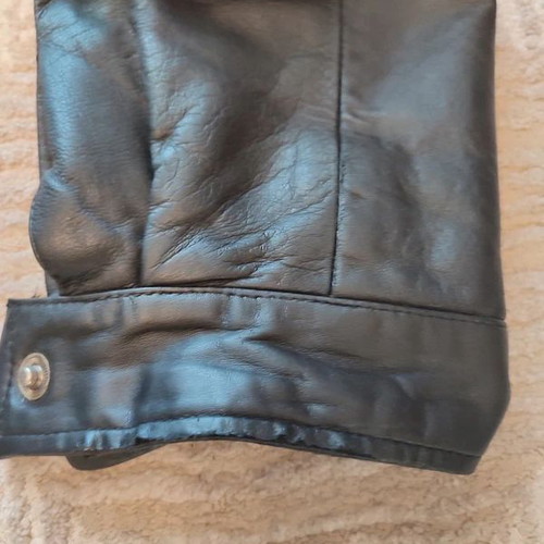 X-SOMA Real Leather Jacket used, size L-XL, black with removable hood
